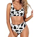 Sporty Bikini Set Two Piece High Waisted Swimsuit Athletic Bathing Suit