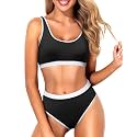 Sporty Bikini Set Two Piece High Waisted Swimsuit Athletic Bathing Suit