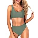 Sporty Bikini Set Two Piece High Waisted Swimsuit Athletic Bathing Suit