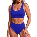 Sporty Bikini Set Two Piece High Waisted Swimsuit Athletic Bathing Suit