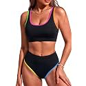 Sporty Bikini Set Two Piece High Waisted Swimsuit Athletic Bathing Suit