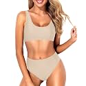 Sporty Bikini Set Two Piece High Waisted Swimsuit Athletic Bathing Suit