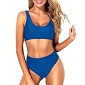 Sporty Bikini Set Two Piece High Waisted Swimsuit Athletic Bathing Suit