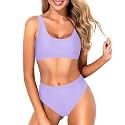 Sporty Bikini Set Two Piece High Waisted Swimsuit Athletic Bathing Suit