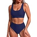 Sporty Bikini Set Two Piece High Waisted Swimsuit Athletic Bathing Suit