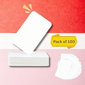 super white plain pvc id card compatible for epson inkjet printers l800 l805 l810 l850 r280 r290 t50 t60 p50 p60 use in aadhar card student college visitor pack of 100 cards