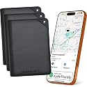 Spotminders Apple MFi Certified Trackable Passport Holder for Travel (iOS Only) Black 3-Pack Works with Apple Find My, Rechargeable Passport Cover Air 3-Year Battery Life, RFID Blocking Travel Wallet