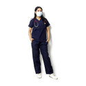 Spotview Classic Womens Scrub Suit Set 