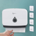 Spotview Fold Paper Dispenser for Home Bathroom - White (Pack of 1) Plastic Toilet Paper Holder (Lid Included)
