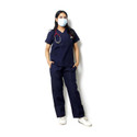 Spotview Womens Classic Scrub Suit Set 