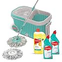 Spotzero By Milton Elite Mop with Cleaner Set - (Disinfectant Toilet Cleaner 2 pcs x 500 ml, Disinfectant Floor Cleaner 1 pc x 1 litres)