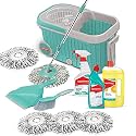 Spotzero By Milton Elite Mop Floor Cleaning Kit with added Refill-(Dustpan Set With Brush 1 pc,Toilet Cleaner 1 pc -500 ml,Floor Cleaner 1pc - 1 Ltr,Multipurpose Cleaner 1 pc - 500 ml,Mop Refill 3 pc)