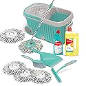 Spotzero By Milton Elite Mop Floor and Kitchen Cleaning - (Dustpan Set with Brush 1 pc, Toilet Cleaner 1 pc - 500 ml, Floor Cleaner 1 pc - 1 Ltrs, Kitchen Platform Moppy 1 pc, Spin Mop Refill 3 pc)