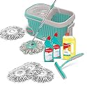 Spotzero By Milton Elite Mop,Toilet,Floor,Kitchen,Refill Kit-(Disinfectant Toilet Cleaner 2pc x 500 ml,Disinfectant Floor Cleaner 1pc x 1 Ltrs,Kitchen Platform Moppy 1 pc,Spin Mop Refill 3pc Pack x 1)