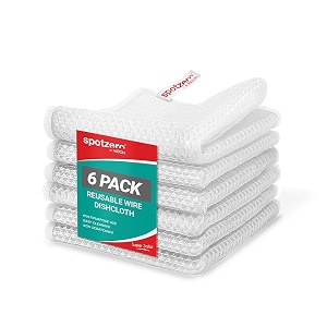 Spotzero By Milton Non-Scratch Wire Dish Cloth (Pack of 6) I Multipurpose Scrubber for Kitchen Utensils, Sinks, Counter & More I Wet and Dry Cleaning 