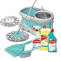 Spotzero By Milton Prime Mop Cleaning Kit-(Dustpan Set With Brush 1pc, Disinfectant Toilet Cleaner 1pc x 500ml, Disinfectant Floor Cleaner 1pc x 1 Ltrs, Multipurpose Disinfectant Cleaner 1pc x 500 ml)