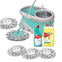 Spotzero By Milton Prime Mop,Toilet,Floor Cleaner,Refill Set - (Disinfectant Toilet Cleaner 1 pc x 500 ml, Disinfectant Floor Cleaner 1 pc x 1 Ltrs, Spin Mop Refill 3pc Pack x 1)