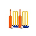 SPRAWA Kids Cricket Kit Set for Children | Plastic Cricket Bat Ball &amp; 3 Stumps with Bail | Lightweight Indoor &amp; Outdoor Cricket Toy Kit for Boys &amp; Girls | Safe Fun Sports Game Set (Pack of 2)