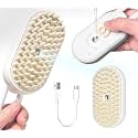 3-in-1 Rechargeable Steam Brush for Cats &amp; Dogs - Anti-Static Spray Pet Grooming Brush with Warm Mist Massage, Hair Shedding Control, Detangling Comb &amp; Cleaning Tool for Effective Deshedding