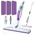 Microfiber Hardwood Floor Spray Mop with 3 Pads & Refillable Bottle