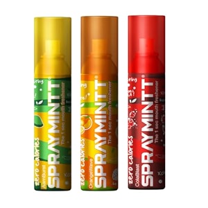spraymintt mouth freshener  mukhwas  breath freshener  oral hygiene 175 sprays of instant long lasting with zero calories freshness  aamburst flavour  orangewave flavour  colablast flavour  15g - combo of 3