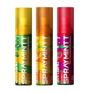 spraymintt mouth freshener  mukhwas  breath freshener  oral hygiene 175 sprays of instant long lasting with zero calories freshness  aamburst flavour  orangewave flavour  brezeberry flavour  15g - combo of 3