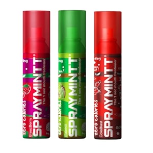 spraymintt mouth freshener  mukhwas  breath freshener  oral hygiene 175 sprays of instant long lasting with zero calories freshness  brezeberry flavour  colablast flavour  elaichii flavour  15g - combo of 3
