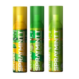 spraymintt mouth freshener  mukhwas  breath freshener  oral hygiene 175 sprays of instant long lasting with zero calories freshness  aamburst flavour  elaichii flavour  saunfshiver flavour  15g - combo of 3