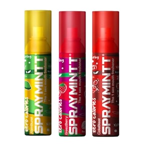 spraymintt mouth freshener  mukhwas  breath freshener  oral hygiene 175 sprays of instant long lasting with zero calories freshness  aamburst flavour  brezeberry flavour  colablast flavour  15g - combo of 3