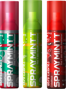 spraymintt 1 second instant mouth freshener combo - thandapaan  saunfshiver  colablast spray 45 g