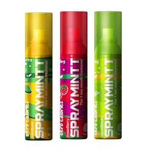 spraymintt mouth freshener  mukhwas  breath freshener  oral hygiene 175 sprays of instant long lasting with zero calories freshness  aamburst flavour  brezeberry flavour  saunfshiver flavour  15g - combo of 3