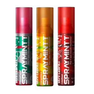 spraymintt mouth freshener  mukhwas  breath freshener  oral hygiene 175 sprays of instant long lasting with zero calories freshness  thandapaan flavour  orangewave flavour  colablast flavour  15g - combo of 3