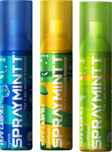 spraymintt 1 second instant mouth freshener combo - icymint  aamburst  saunfshiver spray 45 g