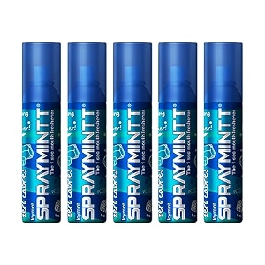 spraymintt mouth freshener  175 sprays of instant long lasting with zero calories freshness  icymint flavour  15gm - pack of 5