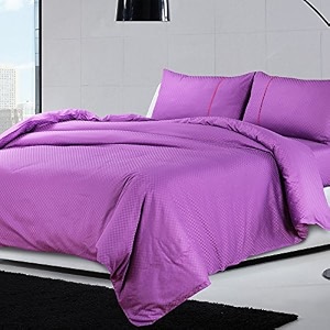 spread spain cotton oxford 400 thread count geometric pattern king size double bed zipper duvetquilt cover soft and comfy duvet cover puple 9034 x 10834 inch