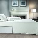 Spread Spain Cotton Oxford 400 Thread Count Geometric Pattern Single Bed Size Zipper Duvet/Quilt Cover Soft and Comfy Duvet Cover (60" x 90" inch White)