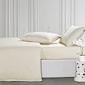 Spread Spain Cotton Oxford 400 Thread Count Geometric Pattern Single Bed Size Zipper Duvet/Quilt Cover Soft and Comfy Duvet Cover (60" x 90" inch Off White)