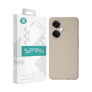 sprig compatible with oneplus nord ce 3 premium silktone back cover drop tested shock proof mobile case for men women boys and girls with camera protection light brown