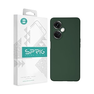 sprig compatible with oneplus nord ce 3 premium silktone back cover drop tested shock proof mobile case for men women boys and girls with camera protection dark green