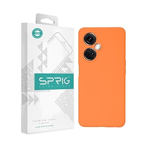 sprig compatible with oneplus nord ce 3 premium silktone back cover drop tested shock proof mobile case for men women boys and girls with camera protection light orange