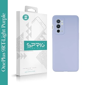 sprig compatible with oneplus 9rt phone liquid silicone cover premium back cover drop tested shock proof mobile case for men women boys and girls with camera protection light purple