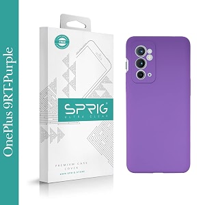 sprig compatible with oneplus 9rt phone liquid silicone cover premium back cover drop tested shock proof mobile case for men women boys and girls with camera protection purple