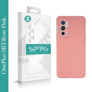 sprig compatible with oneplus 9rt phone liquid silicone cover premium back cover drop tested shock proof mobile case for men women boys and girls with camera protection rose pink