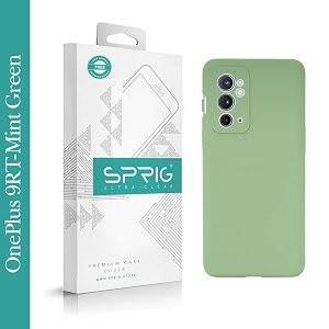 sprig compatible with oneplus 9rt phone liquid silicone cover premium back cover drop tested shock proof mobile case for men women boys and girls with camera protection mint green
