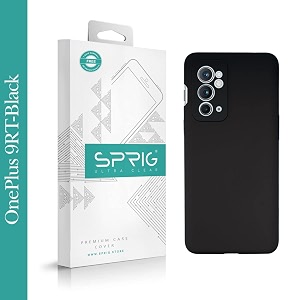 sprig compatible with oneplus 9rt phone liquid silicone cover premium back cover drop tested shock proof mobile case for men women boys and girls with camera protection black