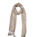 SPRING BOARD Fluffy Long Lasting Viscose Ethnic Stole, Scarf For Women and Girls (Creamy, Pack of 1)