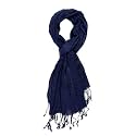 SPRING BOARD Fluffy Long Lasting Viscose Ethnic Stole, Scarf For Women and Girls (Blue, Pack of 1)