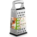 Spring Chef Stainless Steel Cheese Grater, Large Box Grater for Kitchen