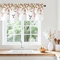 Spring Cherry Blossom Floral Kitchen Valances for Windows, 42x12 in