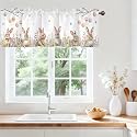 Spring Easter Kitchen Valances for Windows, Rod Pocket Sheer 54x18 in